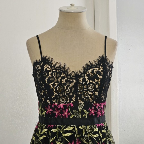 Lulus Divine Delight Floral Embroidered Maxi Dress In Black Multi Size Small - Picture 4 of 11